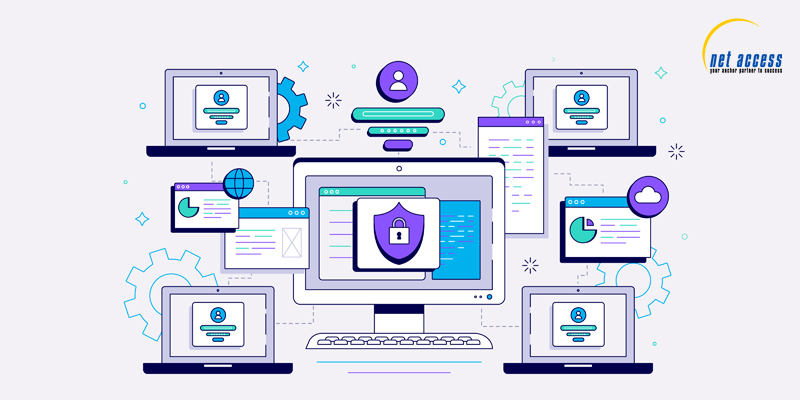 Enterprise endpoint protection solutions securing interconnected devices across a network.